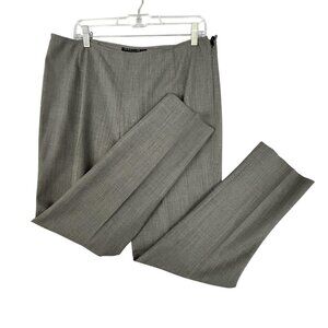 Lafayette 148 New York Pants‎ Womens 12 Gray Wool Blend Side Zip Straight Leg